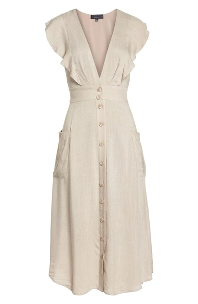 Shop Adelyn Rae Kelsey Button Front Dress In Sand