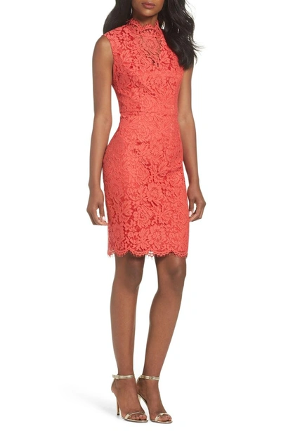 Vince Camuto Open Back Lace Sheath Dress In Grenadine ModeSens