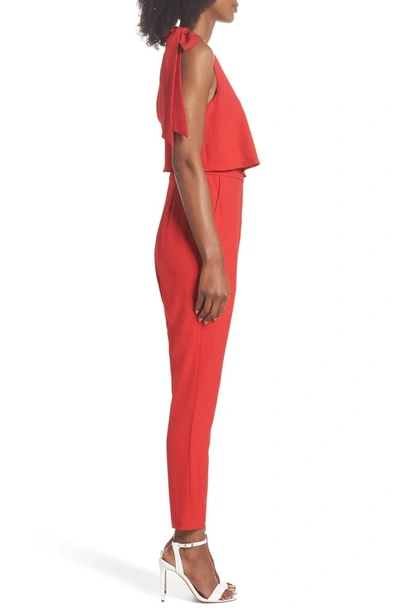 Shop Adelyn Rae One-shoulder Jumpsuit In Red