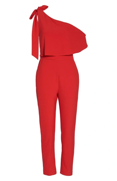Shop Adelyn Rae One-shoulder Jumpsuit In Red