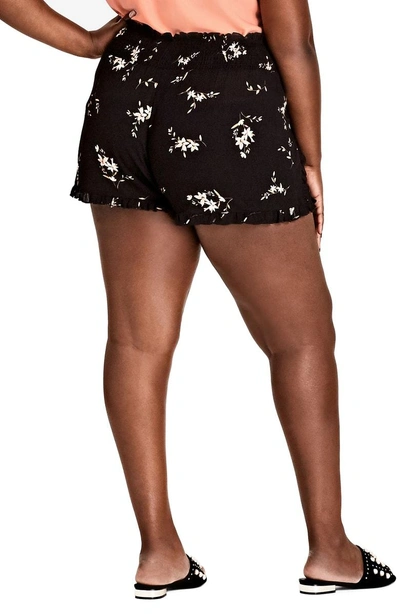 Shop City Chic Aerial Floral Pull-on Shorts