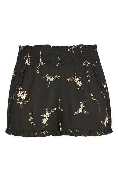 Shop City Chic Aerial Floral Pull-on Shorts