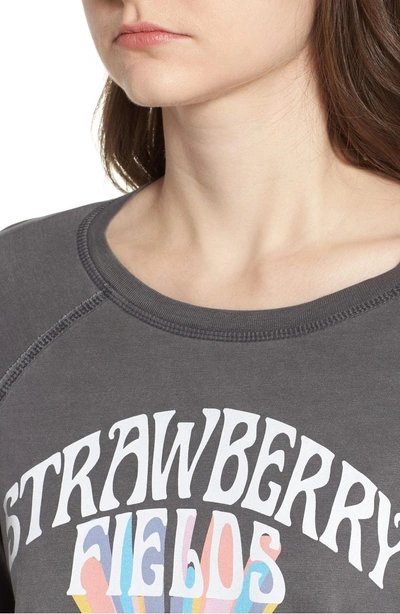 Shop Junk Food Strawberry Fields Sweatshirt In Vintage Black