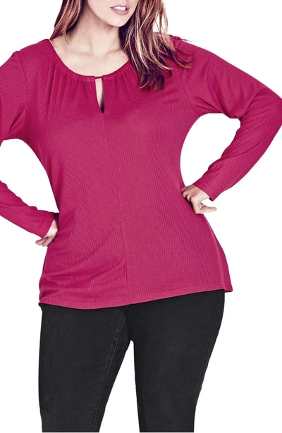 Shop City Chic Pretty Peekaboo Top In Ultra Pink