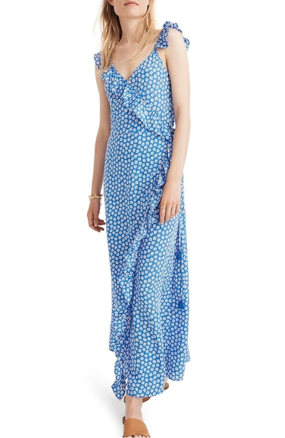 Shop Madewell Ruffle Wrap Maxi Dress In Brilliant Royal