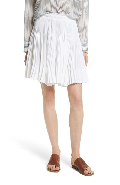 Shop Vince Multi Pleat Skirt In Optic White