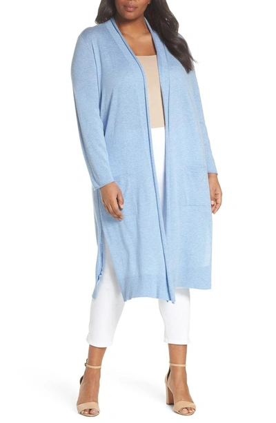 Shop Nic + Zoe Traveler Long Cardigan In Indigo Wash