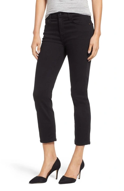 Shop Jen7 Stretch Crop Straight Leg Jeans In Black