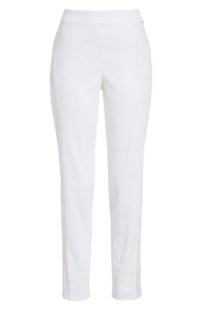 Shop St John Sheer Inset Stretch Twill Pants In Bianco