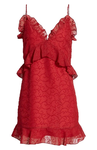 Shop The Fifth Label Rhythm Ruffle Camisole Dress In Raspberry