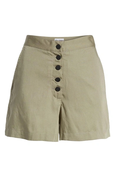 Shop Dl 1961 High Waist Shorts In Sea Grass