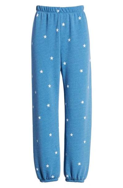 Shop Wildfox Football Star Easy Sweatpants In Blue Coast