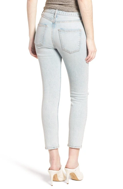 Shop Current Elliott The Vintage High Waist Crop Skinny Jeans In Century Destroy