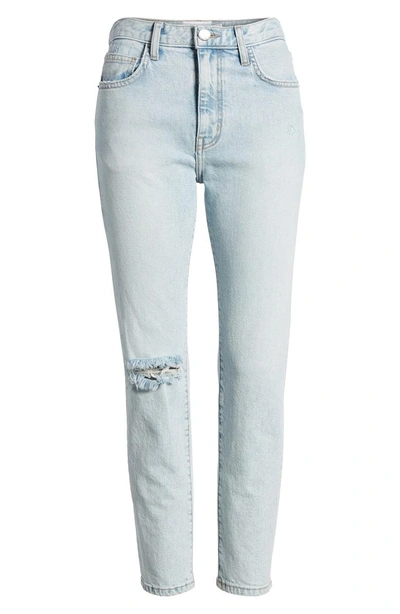 Shop Current Elliott The Vintage High Waist Crop Skinny Jeans In Century Destroy