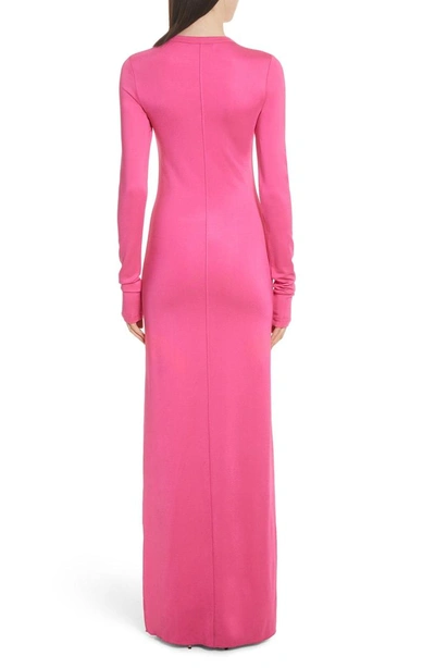 Shop Elizabeth And James Fallon Slit Skirt Jersey Maxi Dress In Flamingo
