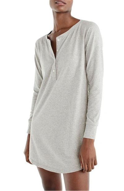 Shop Jcrew Knit Sleep Shirt In Heather Grey