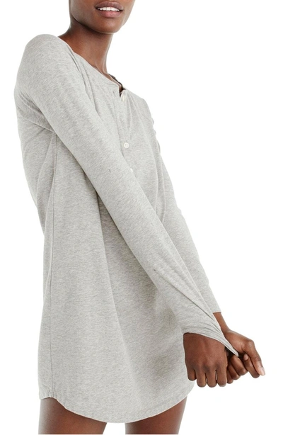 Shop Jcrew Knit Sleep Shirt In Heather Grey