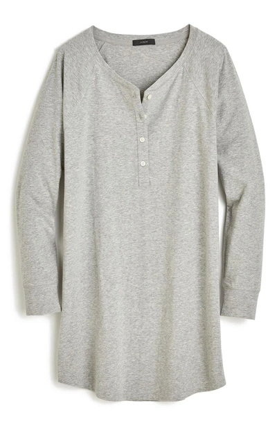 Shop Jcrew Knit Sleep Shirt In Heather Grey