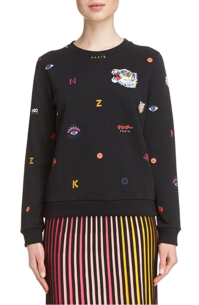 Shop Kenzo Multi Icons Sweatshirt In Black