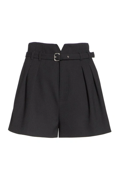 Shop Red Valentino Pleated Wide Leg Shorts In Nero
