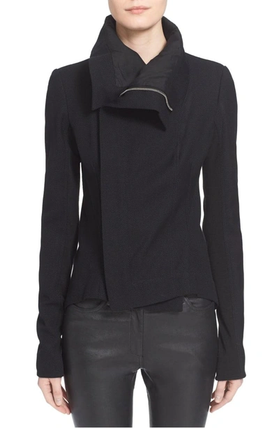 Shop Rick Owens 'naska' Pique Cotton Jacket In Black