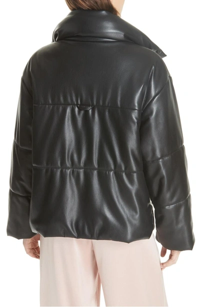 Shop Nanushka Hide Faux Leather Puffer Jacket In Black