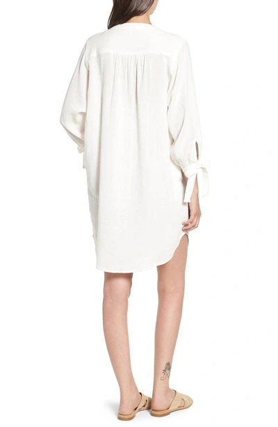 Shop Splendid Double Cloth Shirtdress In Off White