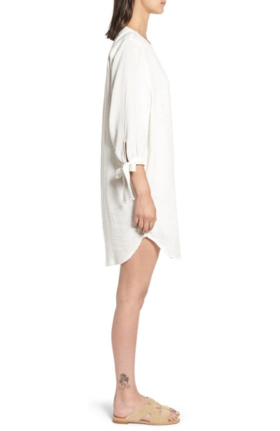 Shop Splendid Double Cloth Shirtdress In Off White