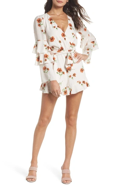 Shop Ali & Jay Silverlake Floral Ruffle Romper In Rust Field Flowers