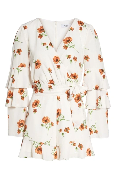 Shop Ali & Jay Silverlake Floral Ruffle Romper In Rust Field Flowers