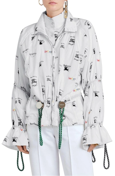 Shop Burberry Poole Triple Archive Logo Print Windbreaker Jacket In Multicolor Pattern