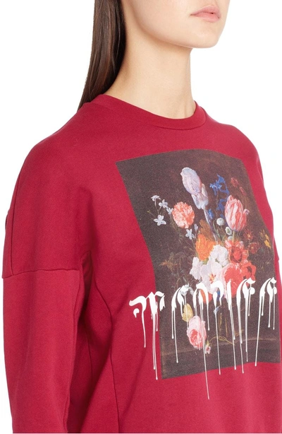 Shop Alexander Mcqueen Paint Drip Graphic Sweatshirt In Dark Rose