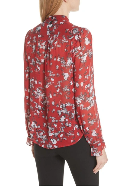 Shop Rag & Bone Susan Floral Print Silk Blouse In Red Garden Floral