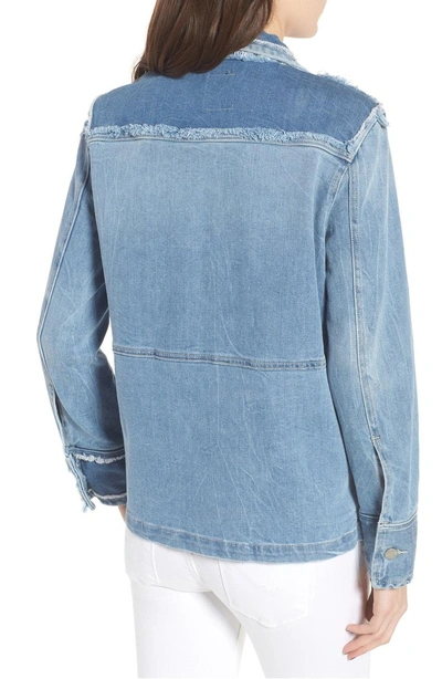 Shop Zadig & Voltaire Kick Destroy Deconstructed Denim Jacket In Bleu