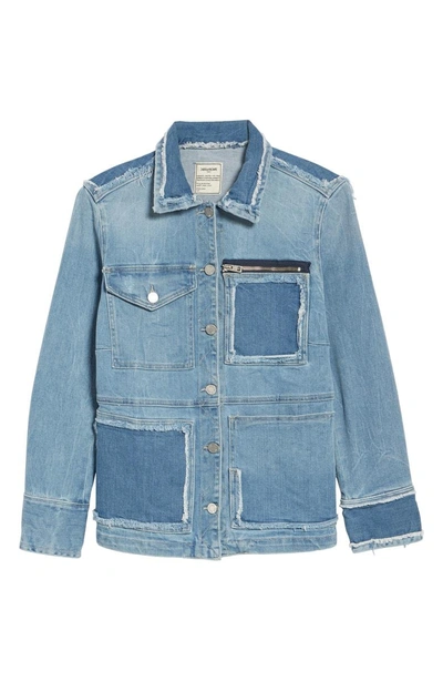 Shop Zadig & Voltaire Kick Destroy Deconstructed Denim Jacket In Bleu