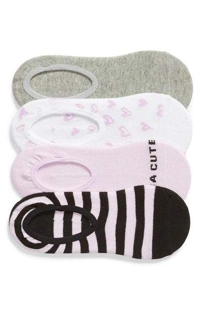 Shop Sockart Kinda Cute 4-pack No-show Socks In Lavender