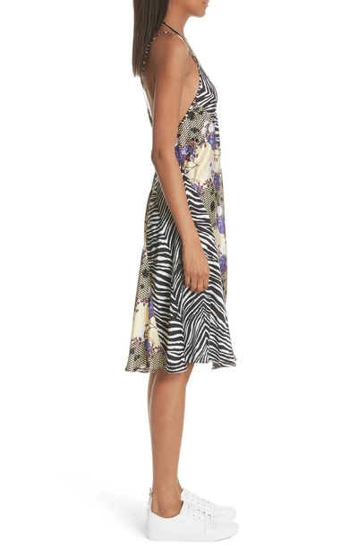 Shop Opening Ceremony Floral & Zebra Print Silk Slipdress In Purple Sapphire Multi