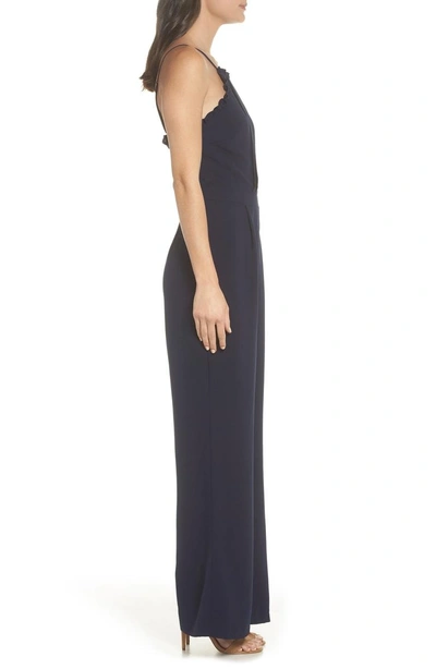 Shop Adelyn Rae Apron Style Jumpsuit In Navy