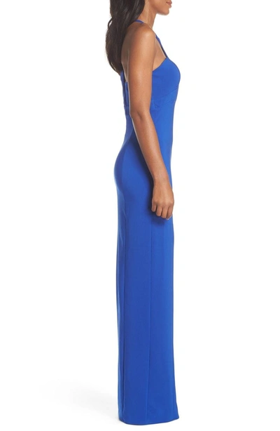 Shop Maria Bianca Nero Ava Racer Column Gown In Cobalt