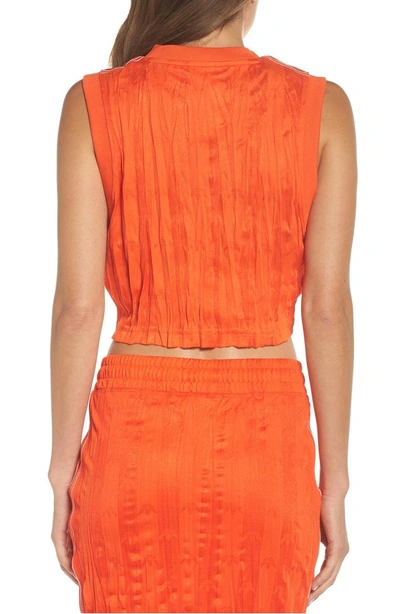 Shop Adidas Originals By Alexander Wang Jersey Crop Top In Bold Orange/ White