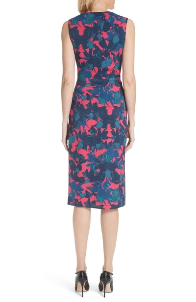 Shop Jason Wu Fruit Print Wrap Front Crepe Dress In Geranium Pink Multi