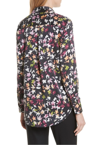 Shop Equipment Essential Floral Silk Shirt In Eclipse Multi