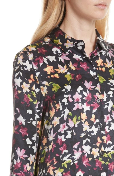 Shop Equipment Essential Floral Silk Shirt In Eclipse Multi