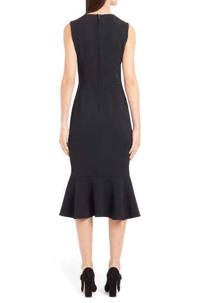 Shop Dolce & Gabbana Sacred Heart Embellished Flare Hem Sheath Dress In Black