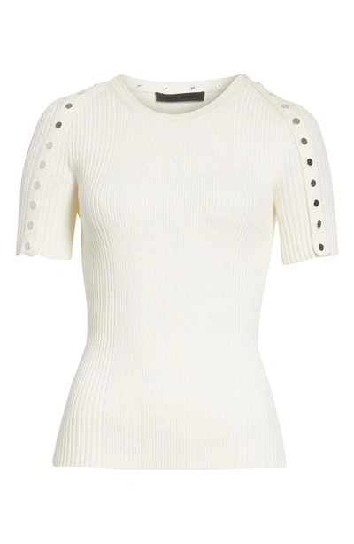 Shop Alexander Wang Snap Sleeve Top In Ivory