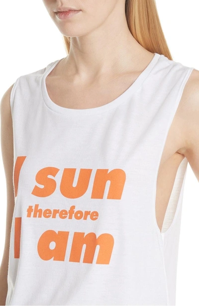 Shop Paradised I Sun Graphic Muscle Tank In White/ Orange