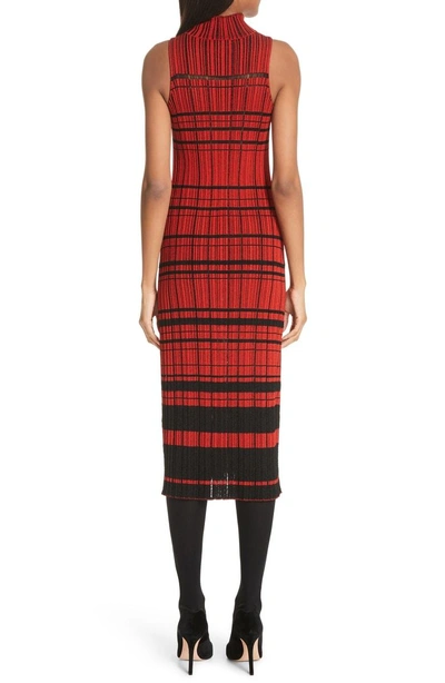 Shop Proenza Schouler Sleeveless Stripe Knit Dress In Red/ Black