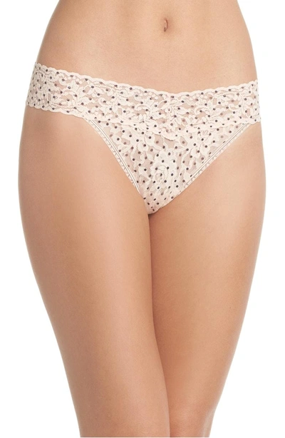 Shop Hanky Panky Pixie Dot Original Rise Thong In Vanilla/ Black