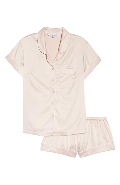 Shop Homebodii Piped Short Pajamas In Pink