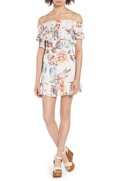 Shop Tularosa Lanzo Off The Shoulder Dress In Dahlia Floral